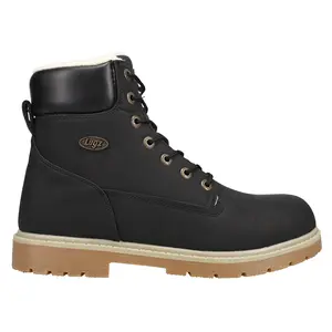Lugz Mens Brace Hi Fleece Round Toe Lace Up Casual Boots Ankle - Black