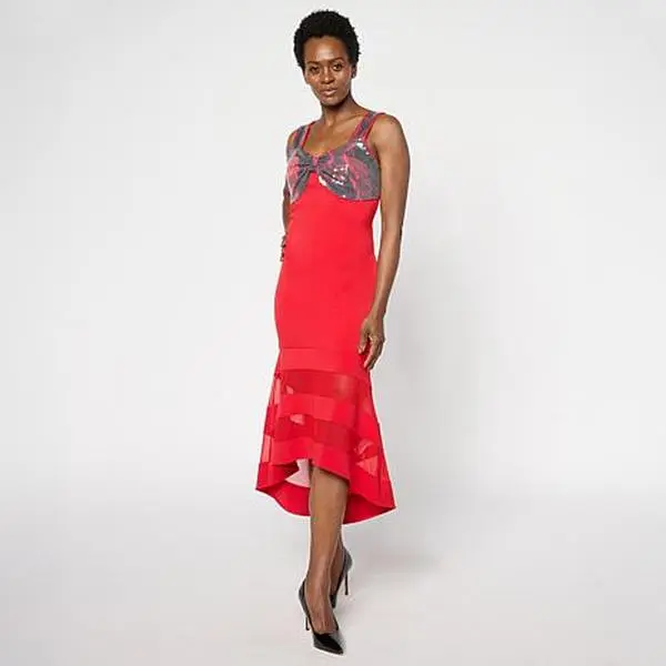 C. Wonder C Wonder Runway Mixed Media Dress
