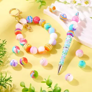 Silicone Beads 50 Pcs 15mm Round Colorful Rubber Beads for Bracelets Necklaces DIY Crafts Thanksgiving Christmas Jewelry Making