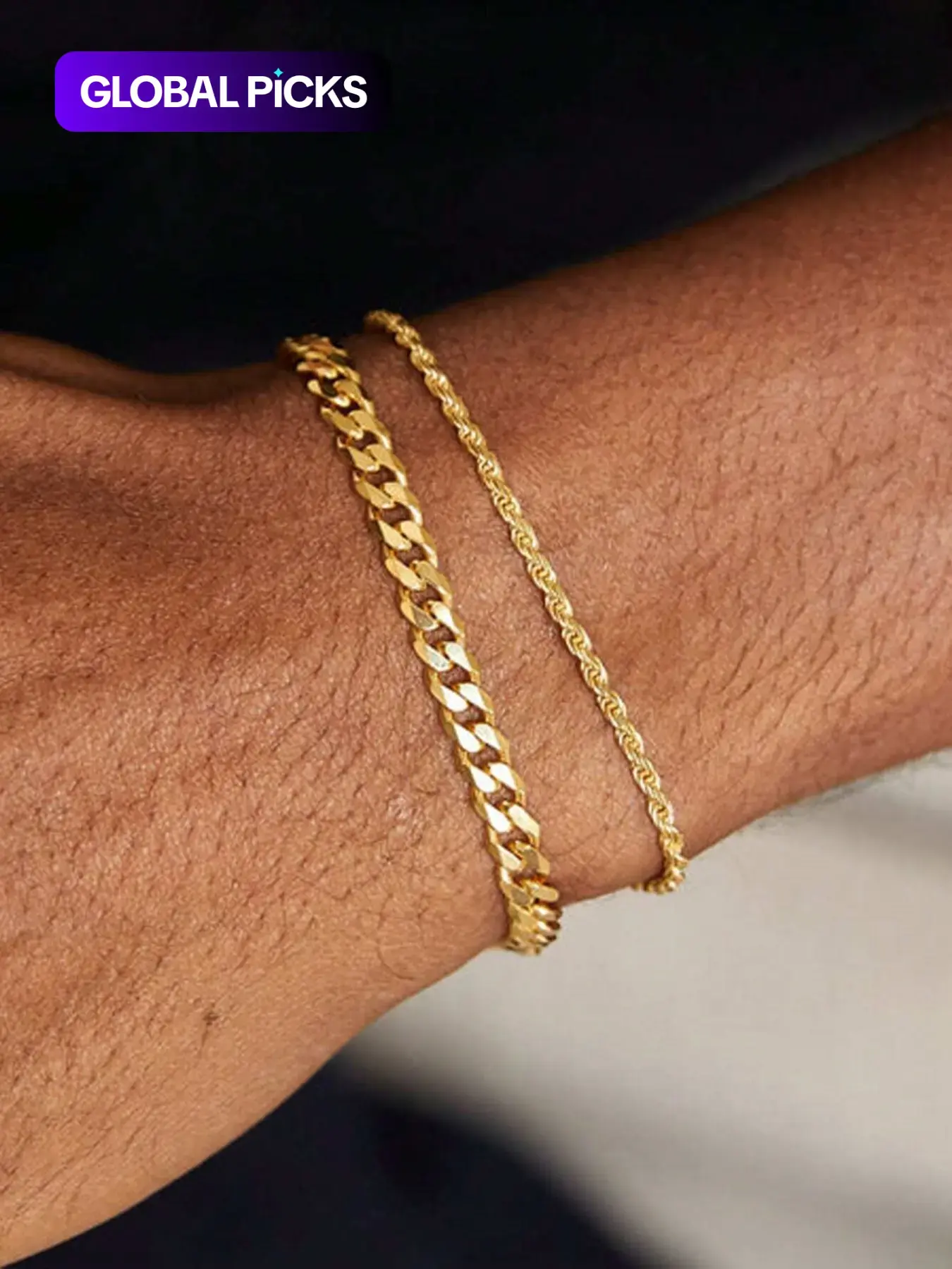 Men's Simple Style Stainless Steel Chain Bracelet, Jewelry for Party, Everyday & Birthday Gift, Adjustable Link Bracelet, Stackable Bracelets, Stacked Design Bracelets