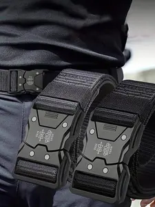 Soft Nylon Tactical Street Style Belt with Quick Release Buckle, Outdoor Casual Fashion Accessory for Men & Women, Daily Use Essential Gear