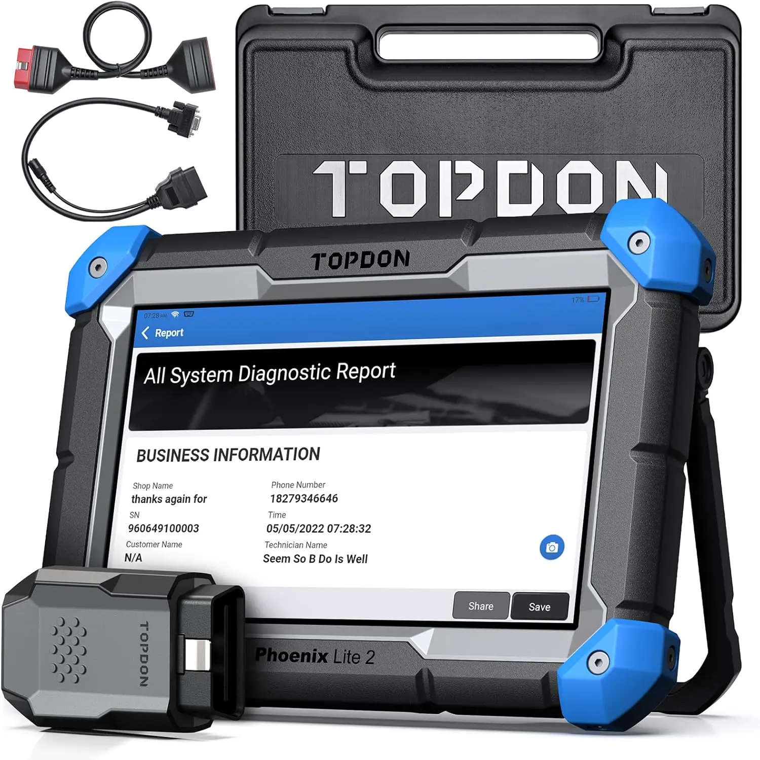 [SummerFinds]TOPDON Phoenix Lite 2 Bidirectional OBD2 Scanner, Wireless Automotive Diagnostic Tool with ECU Coding, 34+ Reset Services, VW-Skoda Compatibility, 8-Inch Display, 2-Year Free Updates, Cells Support, Equivalent to AD900BT-AD900 Lite
