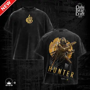 Destiny 2 Tee Hunter Master Of The Frontier Golden Snake Art Vintage Acid Washed Oversized T-Shirt Hoodie Tank Top Looter Shooter Graphic Top Faded Black Casual Summer Outfits Final Update Souvenir