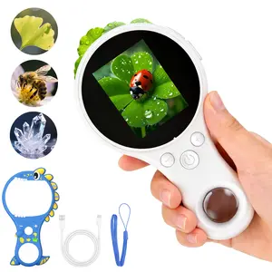 Mini Handheld LCD Digital Microscope with Screen, Portable Magnifier for Reading Small Print, Coin & Jewelry Inspection, Plant Observation