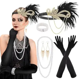PLULON 1920s Flapper Great Gatsby Accessories Set Fashion Roaring 20's Theme Set