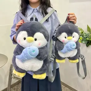 Cute Plush Penguin Backpacks Women Cartoon Fun Shoulder Bag New Trendy Personalized Girl Fashion Rucksack Kawaii Animal Knapsack