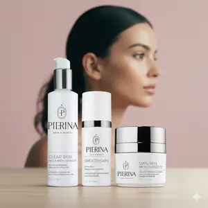 Pierina's Even Skin System Serum Brightening with Niacinamide & Coconut Oil for Even Tone & Radiance Pigmentation Repair Cleanser Clear