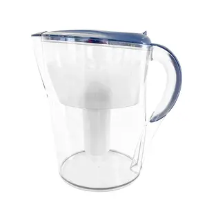 Miniflower Water Filter Pitcher 99% Lead Removal Blue Lid Clear Body Safe Clean Drinking Water Easy Home Use for Households