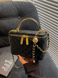 Elegant Quilted Design Handbag, Fashionable Solid Color Commuter Bag, Versatile Shoulder & Crossbody Option, Perfect for Daily Use, Everyday Bag, Handbag Sling Bag