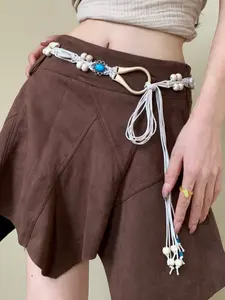 Bohemian Braided Belt for Women, Ethnic Style Thin Rope Waist Chain Accessory, Summer Dress Decoration, Essential Fashion Item