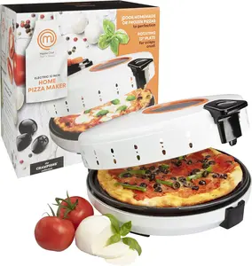 MasterChef Electric 12" Pizza Maker- Cook Homemade Calzones, Quesadillas & Cookies! - Adjustable Temp Control for Crispy Crust- Great Gift for Cooks