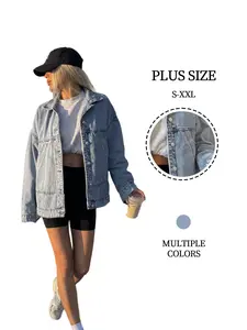 IT Girl Flattering Oversized Acid Wash Denim Jacket Brunch Outfit# Vintage  Asymmetric Denim Jacket