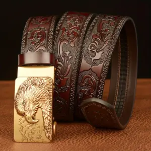 Men's Premium Leather Belt with Automatic Buckle - Casual Style, Perfect Gift for Husband or Dad