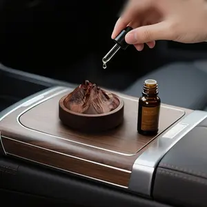 Handmade Wooden Essential Oil Diffuser, Oxygen-Free Aromatherapy Diffuser for Living Room, Study, Office, No Battery Needed, Volcano Essential Oil