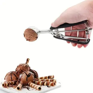 Cookie Scoop Set, 3 Counts/set Stainless Steel Cookie Dough Scoop with Non-slip Handle, Ice Cream Scoop, Home Kitchen Utensils for Cookies, Cupcakes, Waffles, Kitchenware