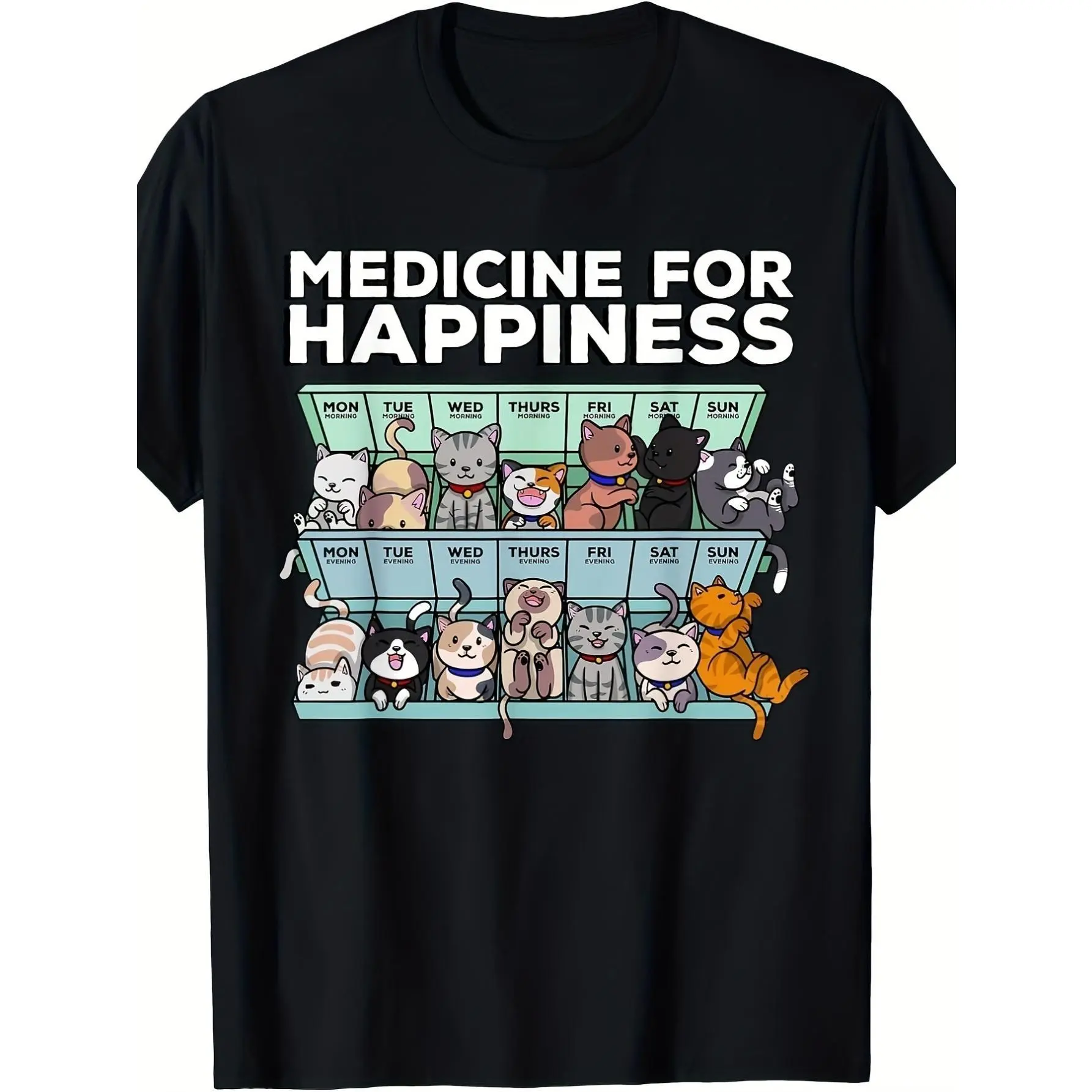 Men's Graphic T-Shirt - Cottagecore Goth Cat Print, Soft Short Sleeve Crew Neck Top, Casual Streetwear, Menswear, Shortsleeve, Round Neck, Tshirt, Casual Wear, Breathable Fabric, Cvc-Poly Mix, Long-Lasting Ink, Graphic Print, Regular Cut, Juneteenth, Fath