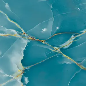 My Luxury Flooring MK HIGH GLOSSY Jazz 5030 Aqua Porcelain Floor Tiles - 24 x 48 Inch Aqua Tone Marble Look - High Gloss Finish Wall & Floor Use  15.5 Sq-ft per box | Pallet of 10 Boxes (155 sq-ft)