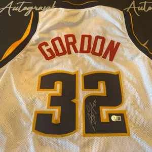 Aaron Gordon Autographed Custom Denver Nuggets Jersey - Gold and Navy Design with Signature and Number 32