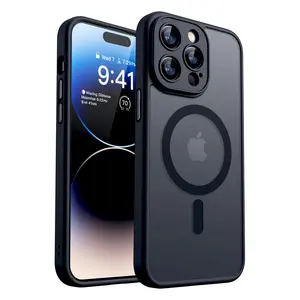 iPhone 15 16 Pro Max Matte Magnetic Case Translucent Slim Fit Anti Fingerprint Shell MagSafe Protective Cover