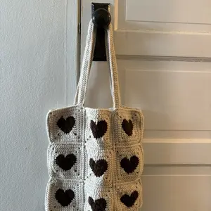 Crochet granny square tote bag
