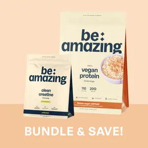 Muscle Support Bundle | Be Amazing Brown Sugar Oatmeal Vegan Protein Powder + Unflavored Clean Creatine Monohydrate Bundle