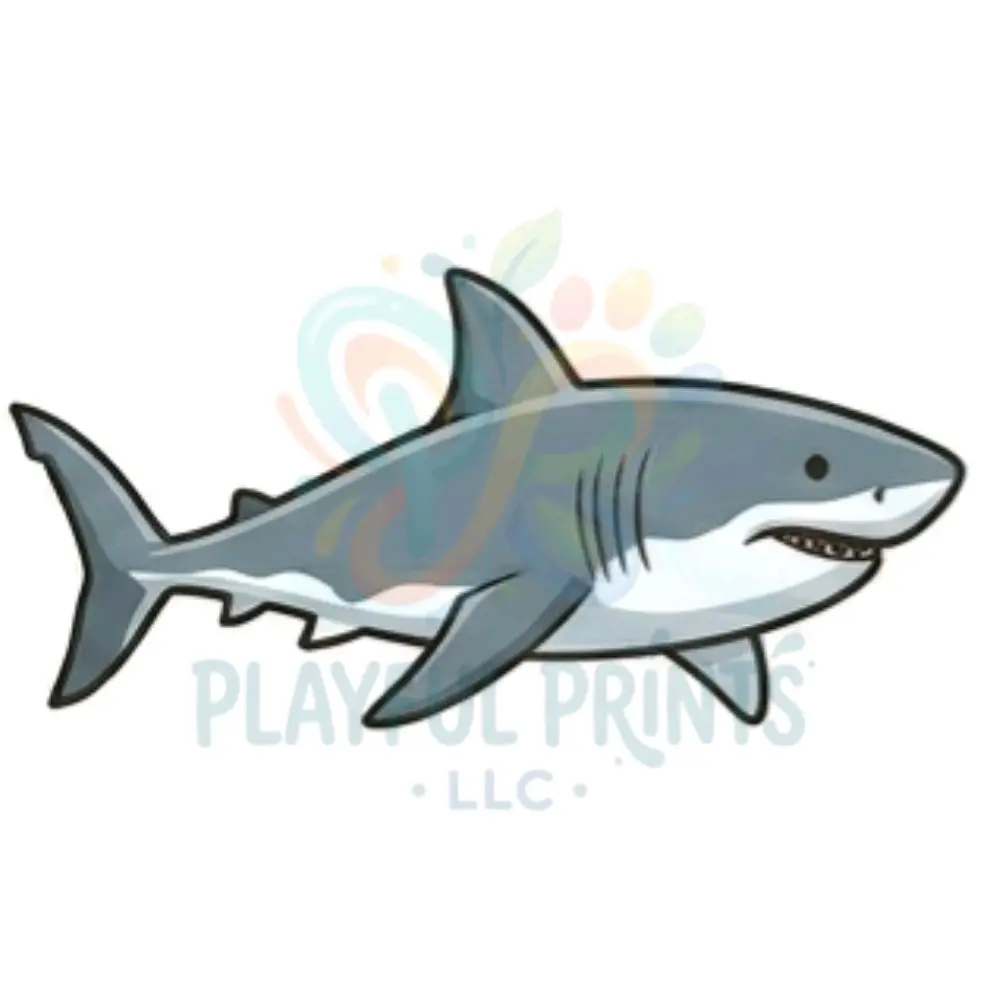 Handmade Vinyl Great White Shark Sticker - Self Adhesive Label, DIY Supplies for Scrapbooking