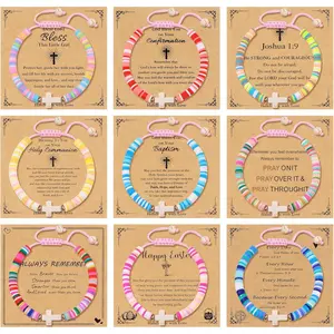 9 count  Bracelets Religious Christian Gifts for Women Trendy Stuff Adjustable WWJD  Prayer Bracelets Catholic Communion Easter Basket Stuffers Graduation Bless