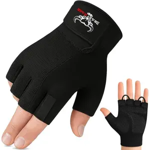 Workout Gloves for Men, Durable Palm Grip Gym Gloves Women Half Finger Elasticated  Weight Lifting Strength Bodybuilding Anti Slip Cycling Gloves Exercise