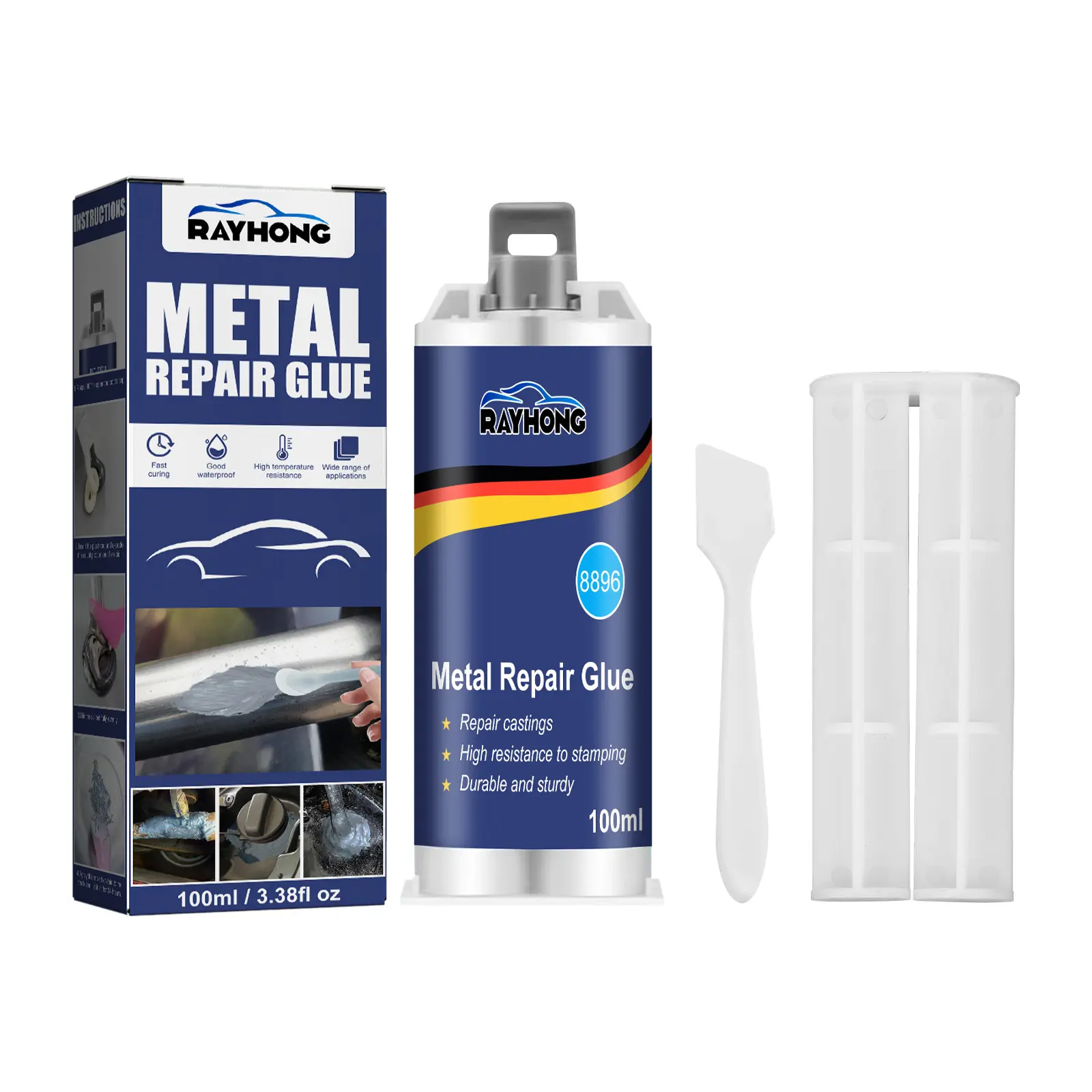 Rayhong Metal Casting Glue (100ml) High Temperature Resistant Welding Glue for Metal Castings, Sand Eye, Pore, Crack, Electric Welding Strong Glue