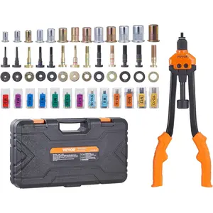 Father's Day Gift VEVOR 16" Rivet Nut Tool, Labor-Saving Rivnut Tool Kit with 13PCS Metric & SAE Mandrels, 186PCS Rivet Nuts,M3, M4, M5, M6, M8, M10, M12, 1/4-20, 5/16-18, 3/8-16,1/2-13, 8-32, 10-24 with Carrying Case