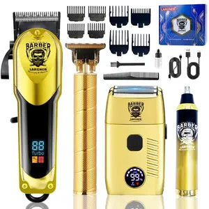 Professional Men's Grooming Kit, USB Rechargeable Hair Trimmer Set with Blades, Low Noise, Includes Comb & Cloth, Perfect Gift