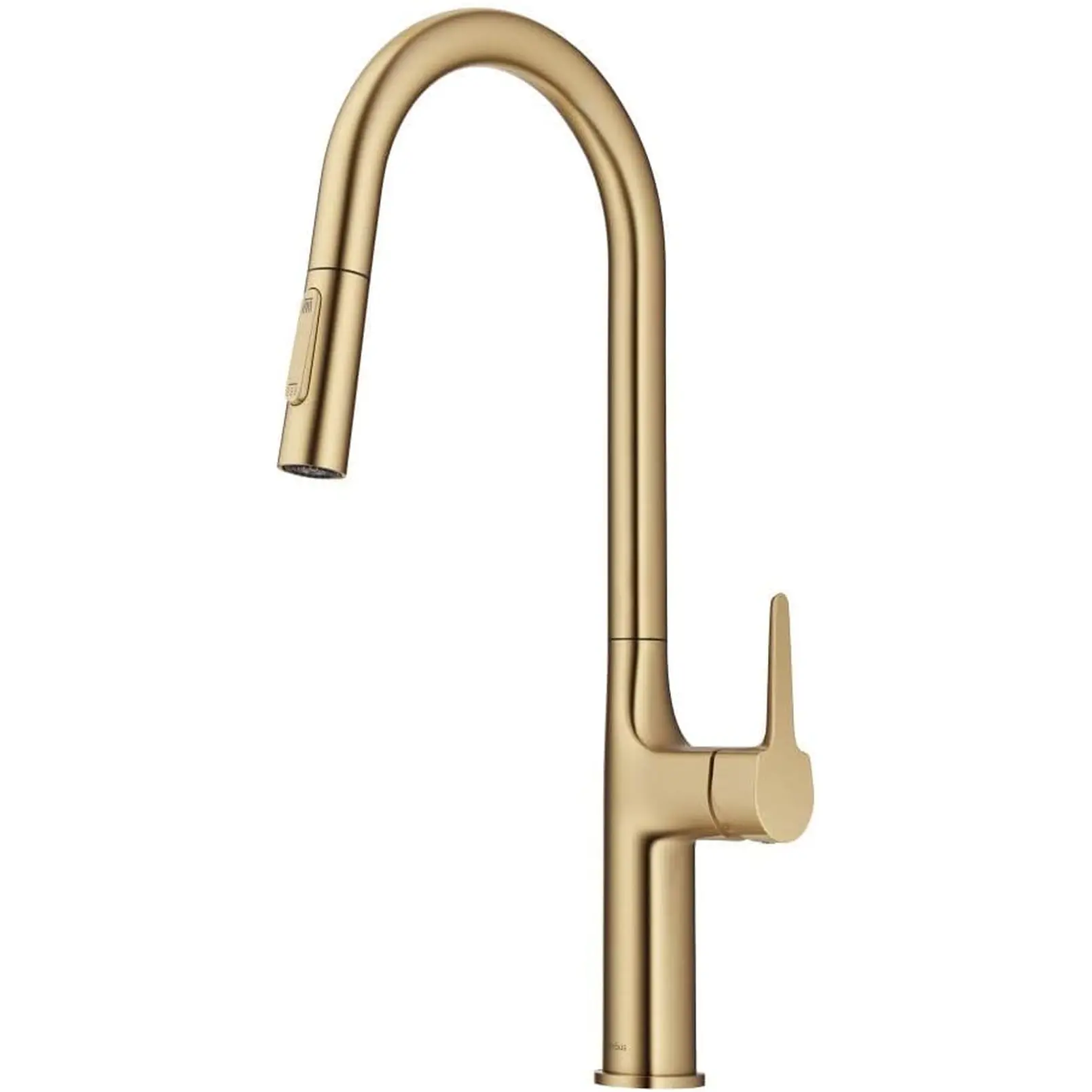 KRAUS Oletto Tall Modern Pull-Down Single Handle Kitchen Faucet in Brushed Gold, KPF-3101BG