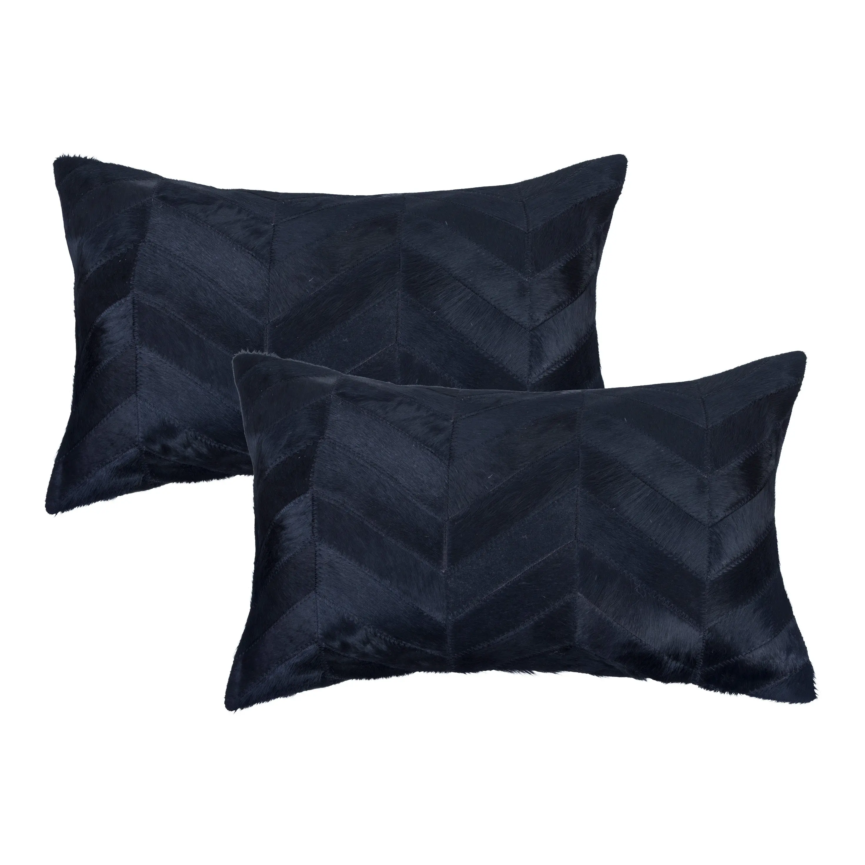 Natural Torino Chevron Neutral Cowhide Pillow | 2-Pack | 12"x20"