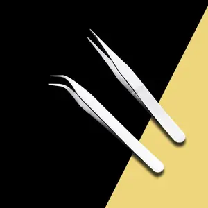 Stainless Steel Tweezer Tools, Curved & Straight Tweezer Combo Tool Set, Work Equipment for Men, Multipurpose Manual Sticker Tool for Office School Handbook