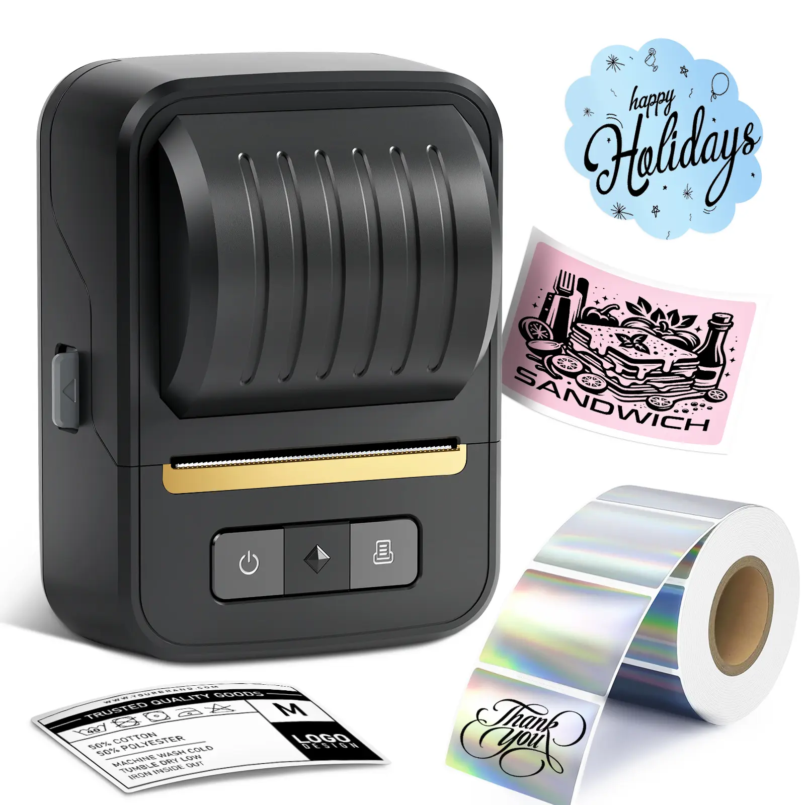 [N20 Label Printer, Thermal Labels] Easy To Use Barcode Label Maker, Portable Thermal Sticker Printer For Small Business, Address, Logo, Clothing, QR Code, Compatible With Phones& PC