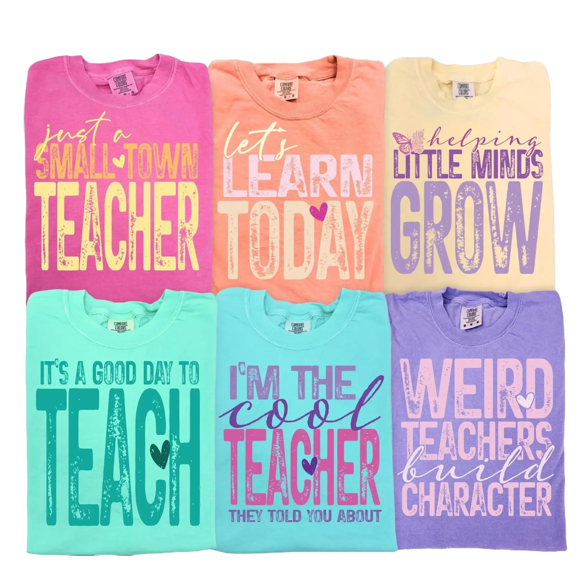 Teacher Bundle Comfort Color Shirt, Back To School Shirt, It's A Good Day To Teach T-shirt, Let's Learn Today, Helping Little Minds Grow, Teacher Quote Shirt
