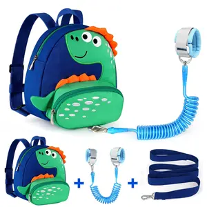 BY-010   Toddler Harness Backpack Leash, Cute Dinosaur Backpacks with Anti Lost Wrist Link, Cute Mini Child Backpack Wristband Tether Strap and Protection Leashes for Boys Girls Aged 1-3 Years