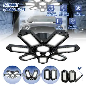 LED Garage Light, 200W 20000LM Garage Ceiling Lights,E26/E27 Base 6500K 8-Leaf Ultra Bright Deformable Panels Shop Lighting,for Workshop,Basement,Warehouse,Valentine's Day Gift