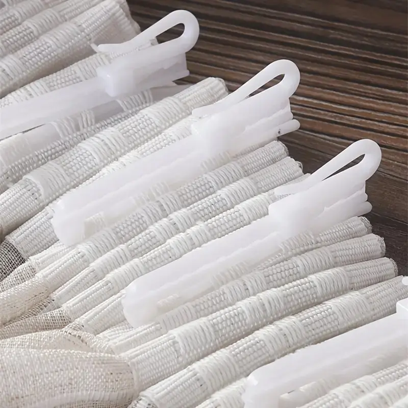 60pcs Plastic Curtain Hooks Adjustable Clips for Curtains Door Drapes Shower Curtains, Durable & Easy Installation, Hanging, Bathroom Decoration Accessories, Double Shower Curtain Hooks