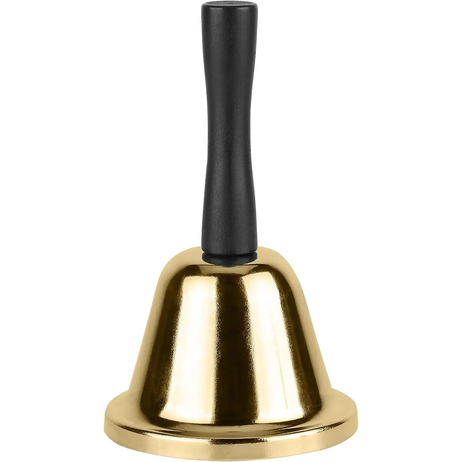 MROCO Gold Metal Hand Bell - Single Unit (2.92 oz, 5.1"(L)x2.9"(W)x2.9"(H)) Kitchen Specialty Utensil, Durable, Comfortable Handle, Loud Ringing for Teachers, Attention Calls, Dinner Reminder, Elderly People, 2.92 Ounces