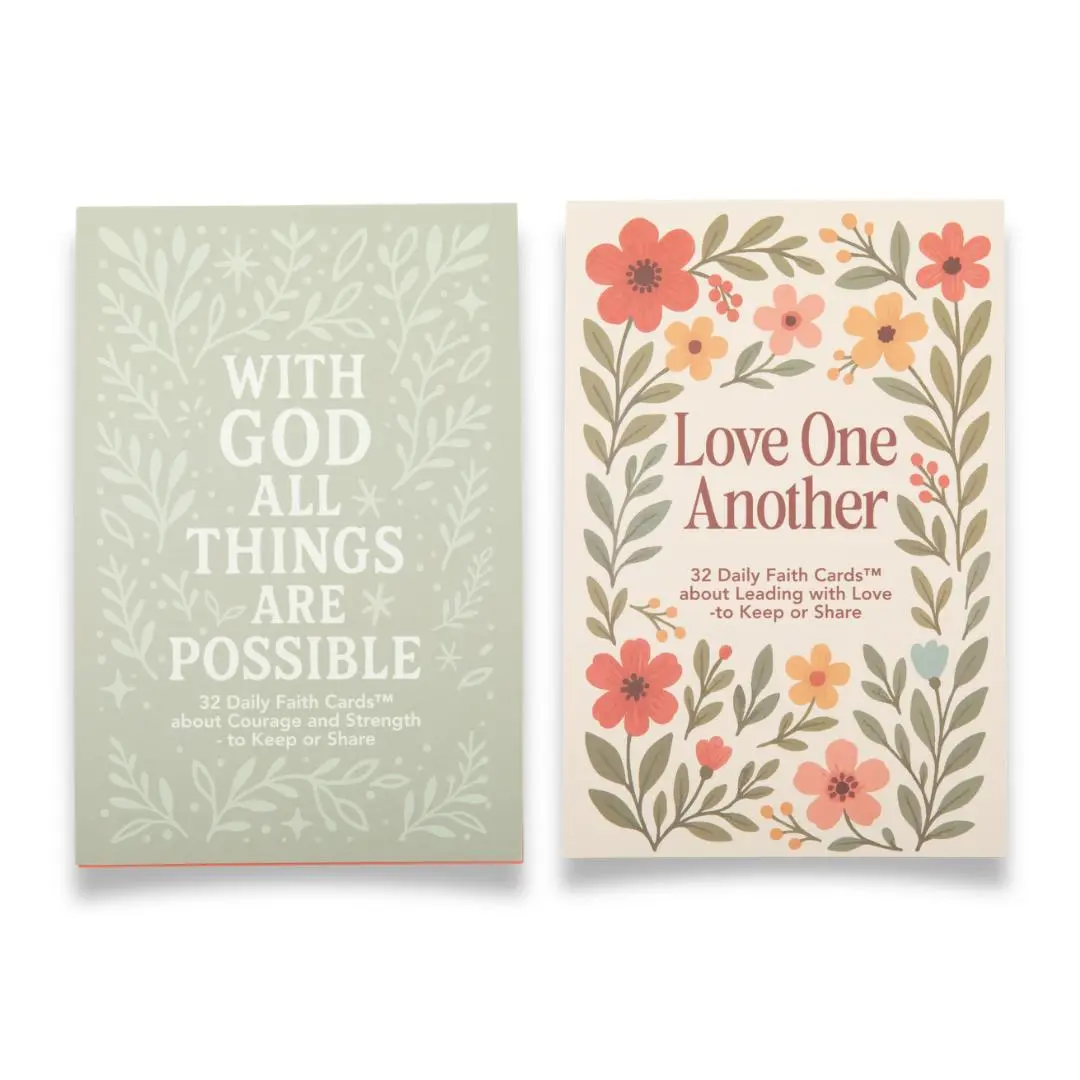 Love in Faith Pocket-Sized Inspirational Positive Message Cards - Scripture & Quote Cards with Personalization Space, Covered Pad for Daily Devotional Use (Office Stationery Supplies)