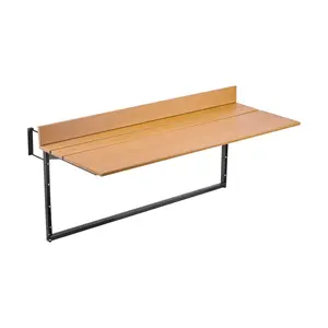 VEVOR Balcony Hanging Table,  15 x 39 in Folding Balcony Railing Table, Outdoor Balcony Bar Table for Railings, 5-Level Adjustable, Fit Railing from 1" to 5.3", Serving Table for Patio & Deck