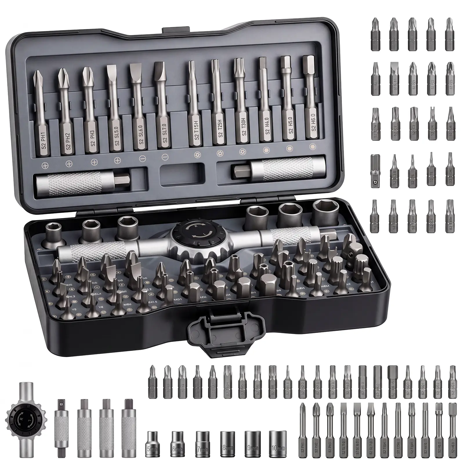 GrenPRO 69-in-1 Magnetic Screwdriver Set, Compact Portable Repair Tool Kit with Switchable Magnet, for Household Bicycle Maintenance, Ideal Father's Day Gift