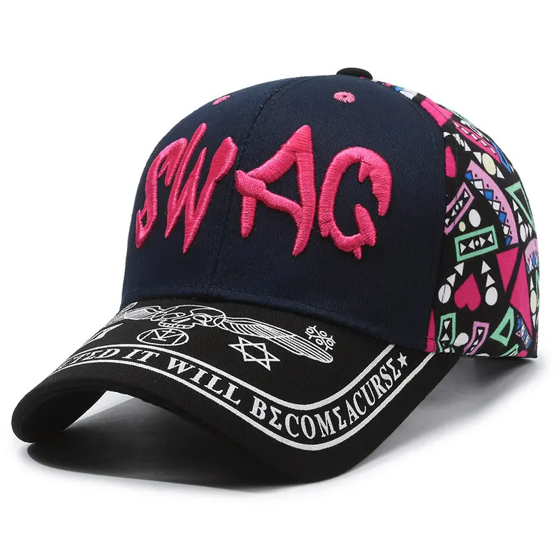 2026 Street Hip-Hop Hat for Men, Four-Season Embroidered Printed Baseball Cap, Outdoor Sun Protection Visor Cap for Women