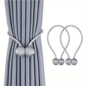 2pcs/pair Magnetic Curtain Tiebacks, Earphone Design Curtain Holdbacks, Bathroom Shower Curtain Accessories, Home Decor Curtain Buckles, Unique Decorative Curtain Drape Clips, Interior Decoration Accessories