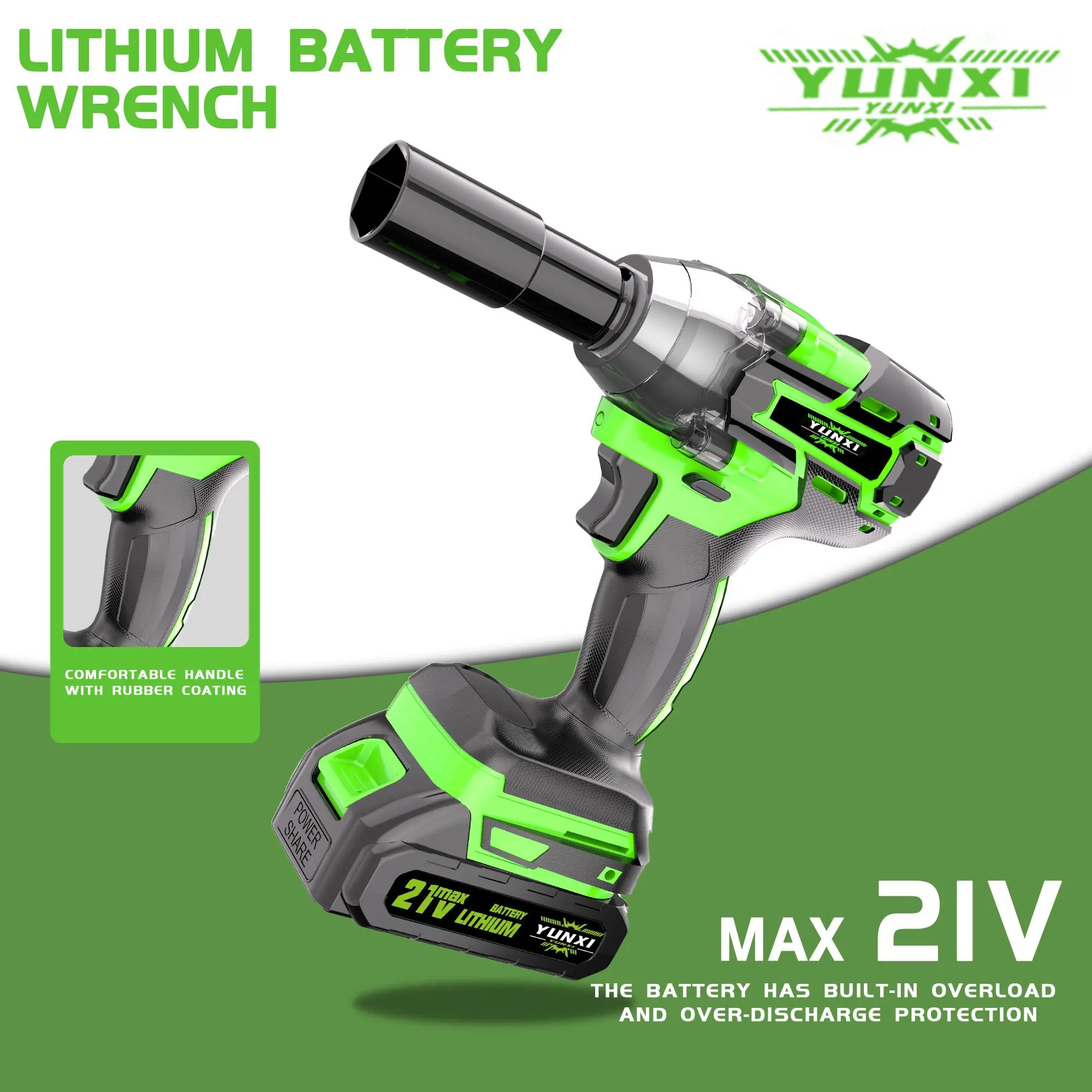 YUNXI Brushless Motor Impact Wrench - 3-in-1 Impact Drill with 450N Torque, Lithium Batteries, Charger Included, Durable Toolbox, for Household Use & Small Car Wheel Maintenance (Gift Option), Wheel Repair