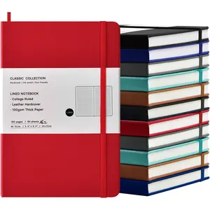 12 Pack A5 Journal Notebooks Bulk, 160 Pages, 100GSM Thick Paper, 8.3 x 5.5 inch Hardcover Lined Leather Journals for Writing Office School Business Work Men Women (Multicolor)