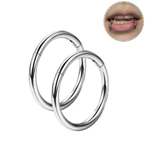 OUFER High-Quality Titanium Snakebites Piercing Hoops - 2PCS 16G Latch-Hinged Clicker Segments, Chic Nose Piercings Jewelry, Septum Rings for Daily Use & Body Jewelry Seekers