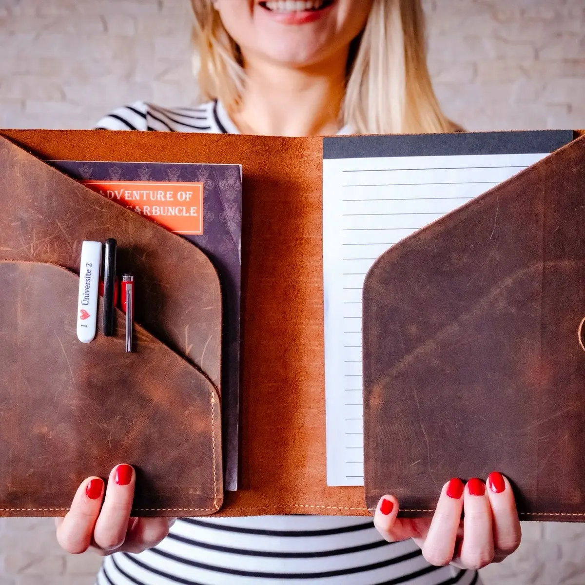 Personalized Leather Portfolio for women