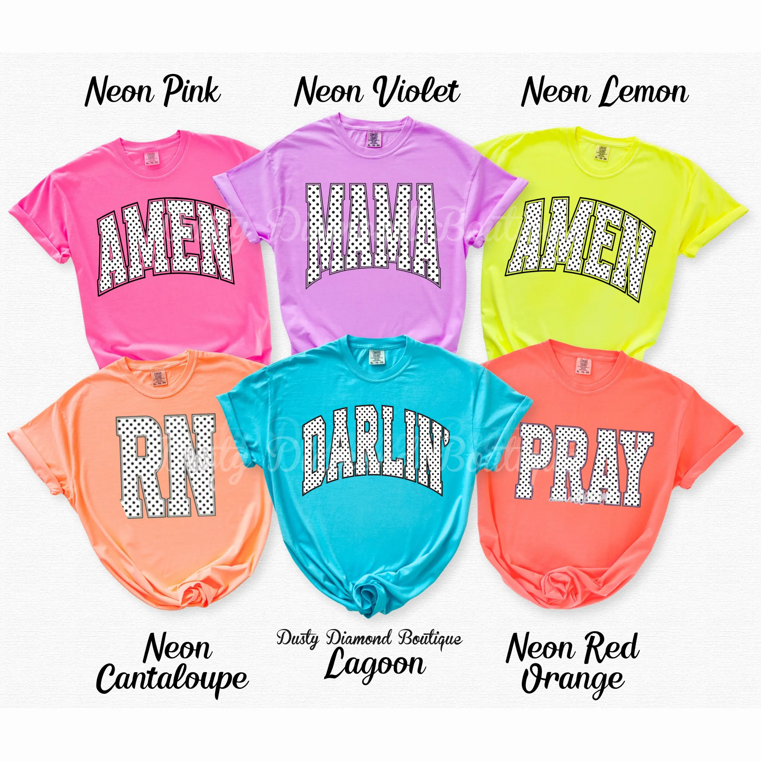 Polka Dot Sayings Comfort Color T-Shirt